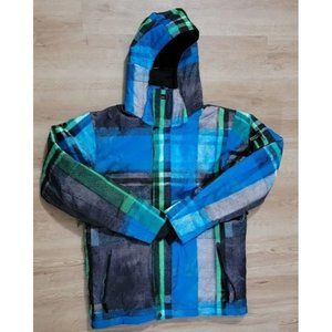 Quicksilver Mens Jacket Size Large 10,000m Utility Collection Snowboarding Plaid